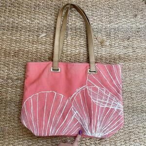 TOMMY BAHAMA coral seashell tote bag